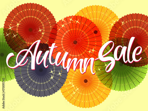 sale banner with paper