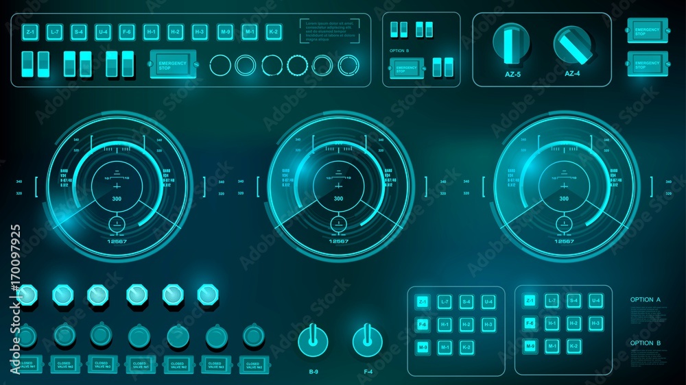 Futuristic virtual graphic touch user interface, HUD Futuristic virtual graphic touch user interface, HUD