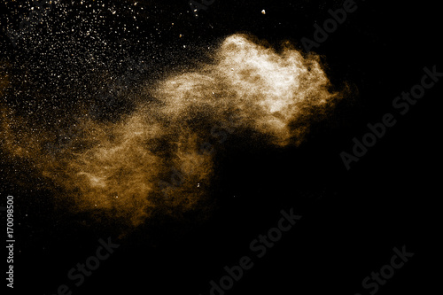 abstract multicolored powder splatted on black background,Freeze motion of color powder exploding