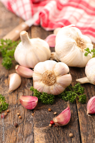 fresh garlic and herbs