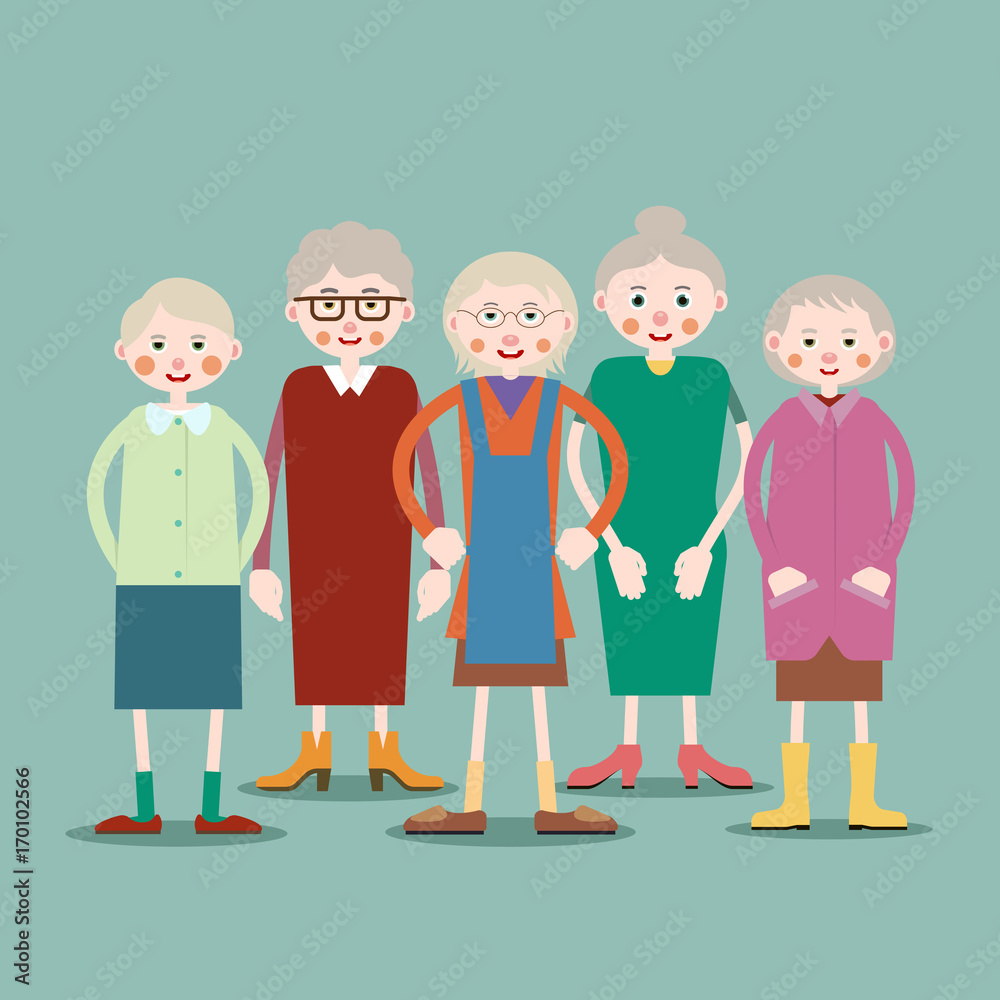 Group of elderly women