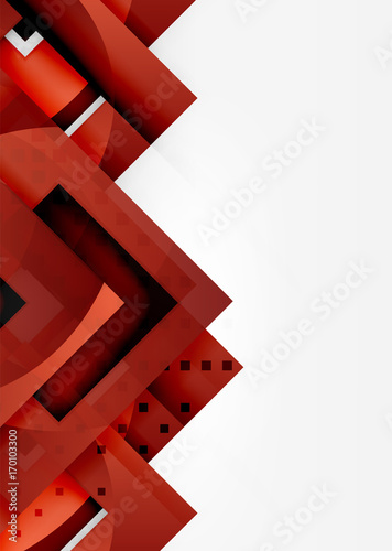 Squares geometric object in light 3d space  abstract background