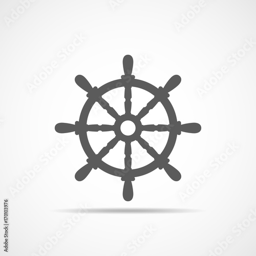 Ship steering wheel icon. Vector illustration