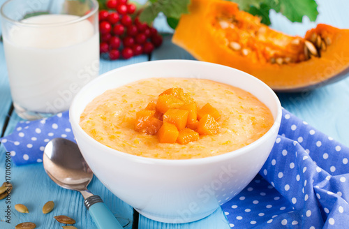 Принти на полотні Traditional russian cuisine dish - porridge with pumpkin, nutritional, health-gi