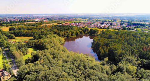 Big pond in Wolfsburg, aerial photo