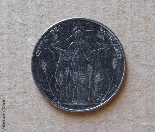 50 liras coin from Vatican