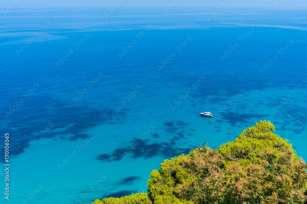 Aerial view of Ionian sea on Lefkada west coast Aerial view of Ionian sea on Lefkada west coast