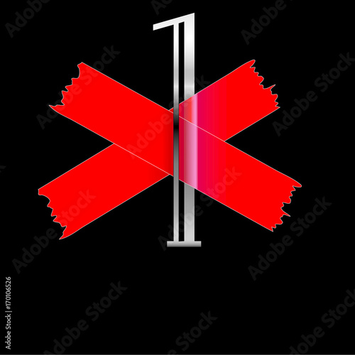 1 Klebestreifen rot