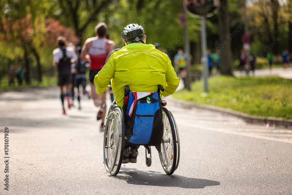 Fototapeta premium Handbiker bei Marathon