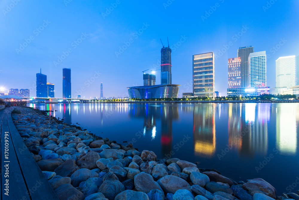 Dalian city waterfront downtown skyline,China. Stock Photo | Adobe Stock