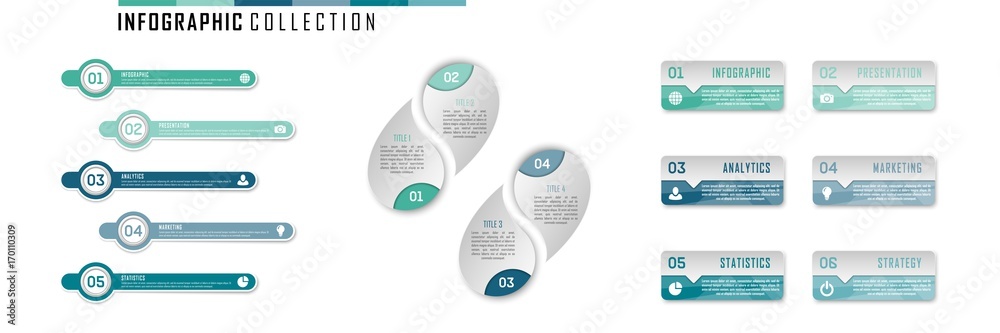 Vetor de Vector infographics set. Abstract vector illustration can be ...