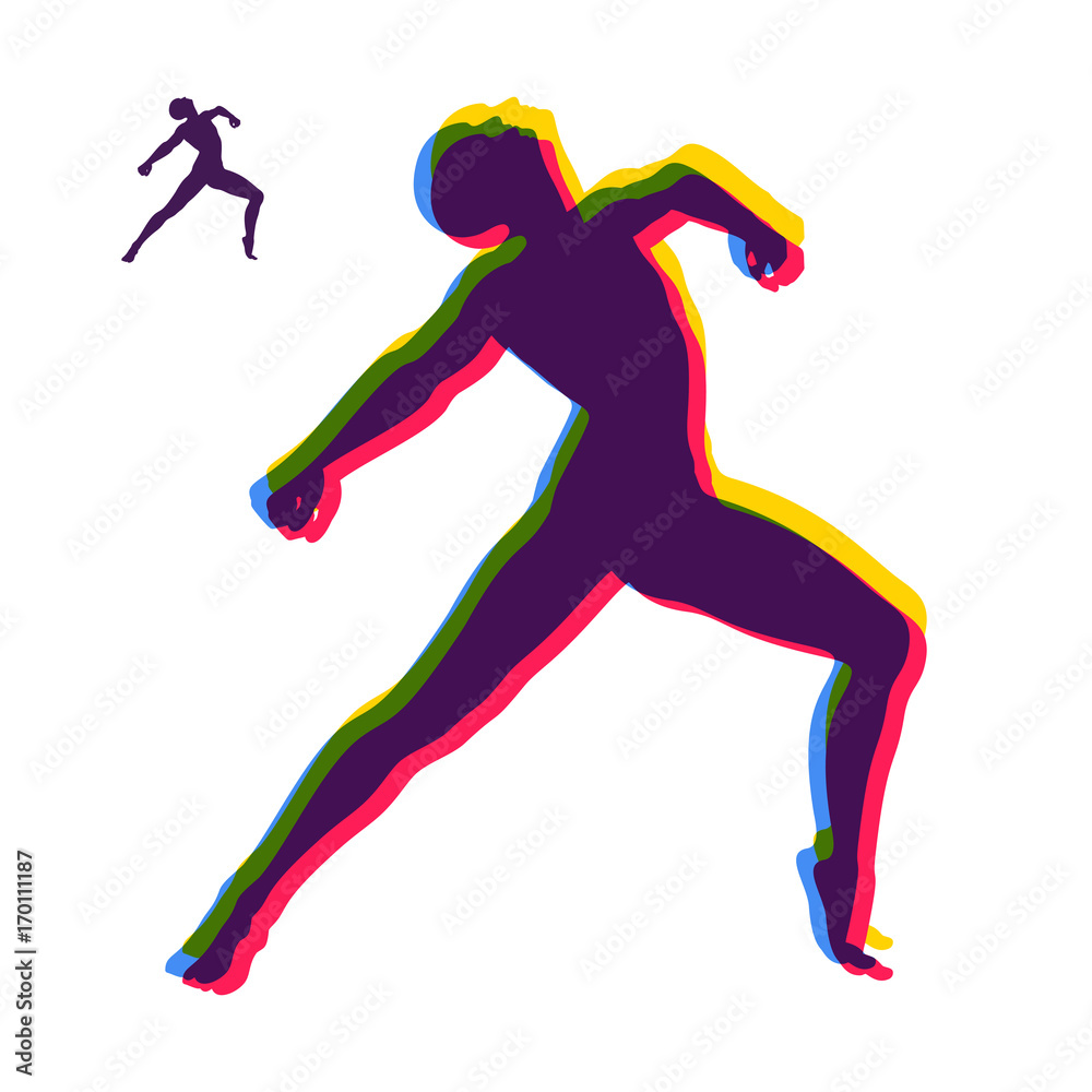 Silhouette of a Dancer. Gymnast. Man is Posing and Dancing. Sport Symbol. Design Element. Vector Illustration. Silhouette of a Dancer. Gymnast. Man is Posing and Dancing. Sport Symbol. Design Element. Vector Illustration.