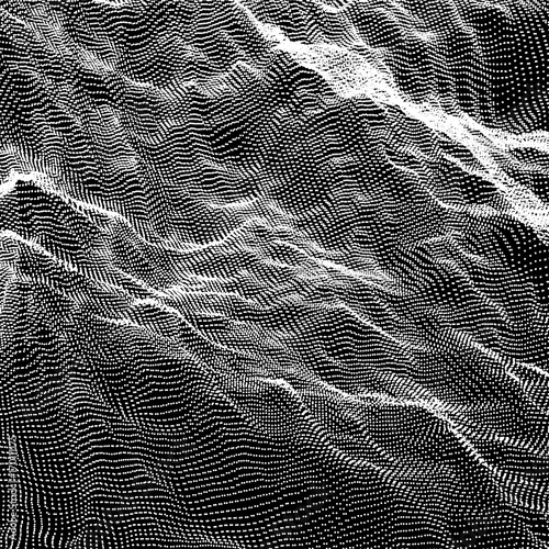 Network Design with Particle. 3d Futuristic technology style. Vector background. Illustration of abstract texture with dots.