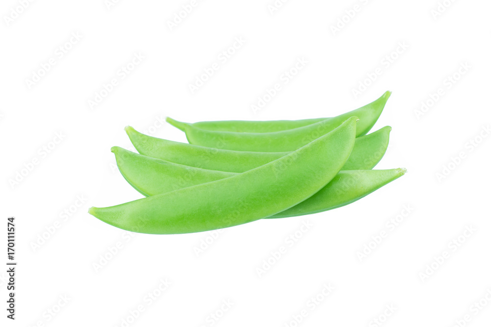 Pods of green peas isolated on the white background Pods of green peas isolated on the white background