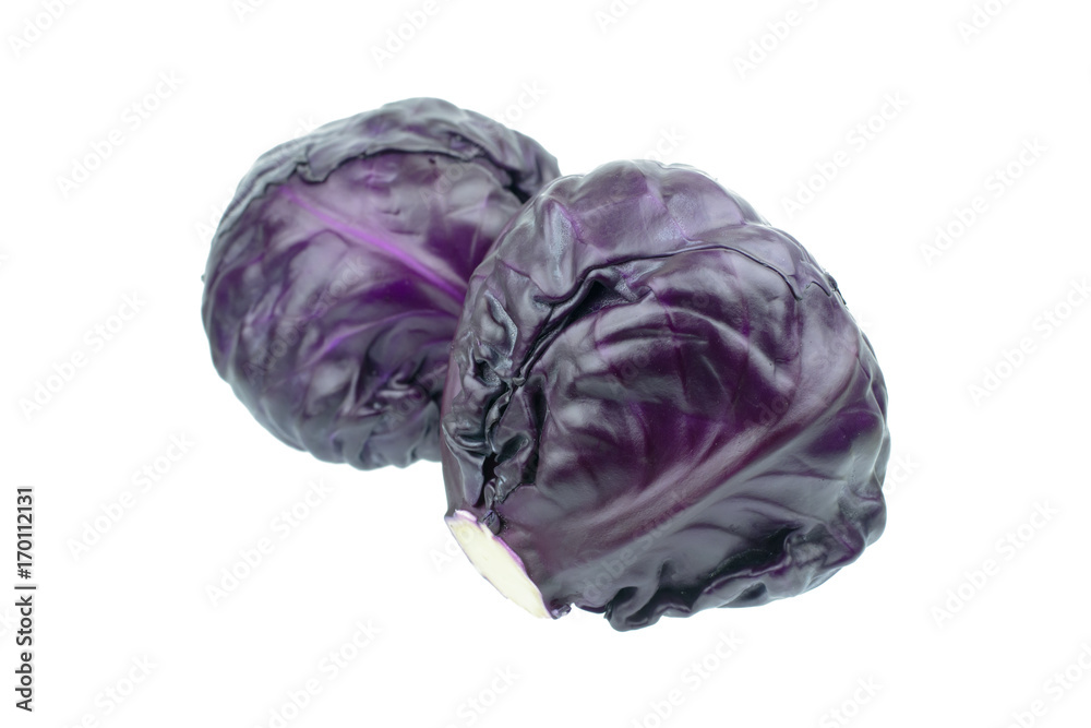 Purple cabbage isolated on white background Purple cabbage isolated on white background