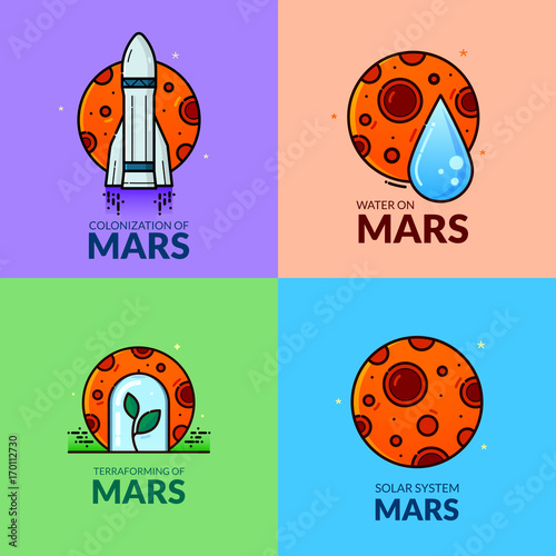 Planet Mars , vector illustration