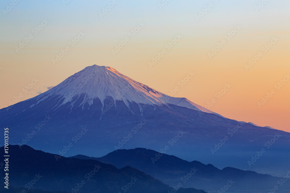 日本平から望む朝焼けの富士山