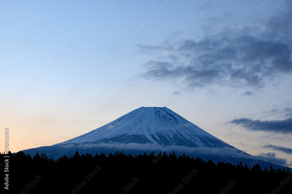 夜明けの富士山 -朝霧高原-