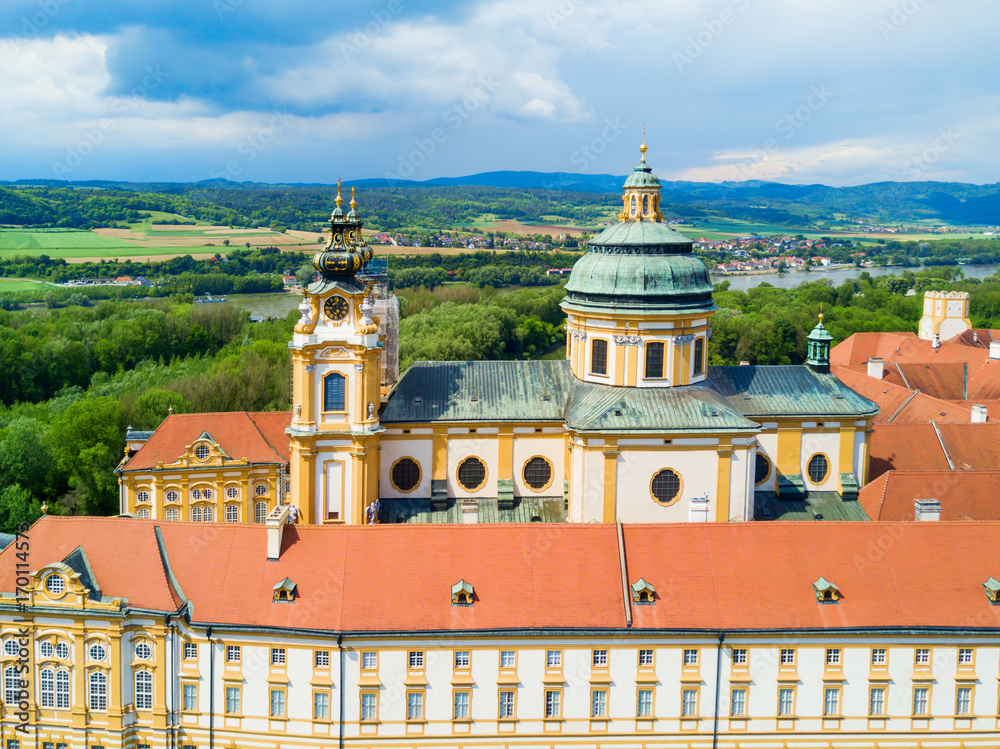 Obraz premium Melk Monastery aerial view