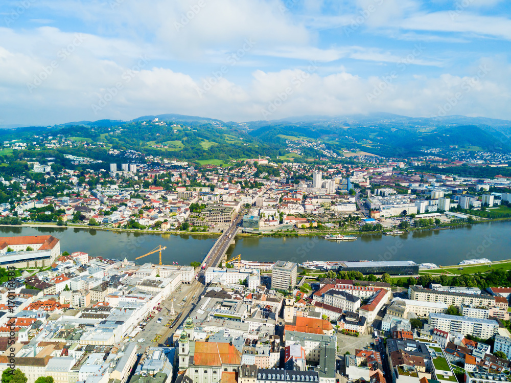 Linz aerial panoramic view