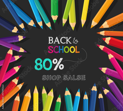 Vector Crayons colors - Back to school _SET1