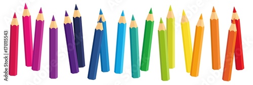 Vector Crayons_colored pencil collection loosely arranged_SET2