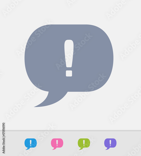 Chat Bubble & Exclamation - Granite Icons. A professional, pixel-perfect icon designed on a 32x32 pixel grid and redesigned on a 16x16 pixel grid for very small sizes