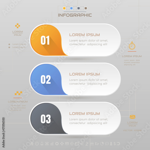 Infographics design template with icons, process diagram, vector eps10 illustration