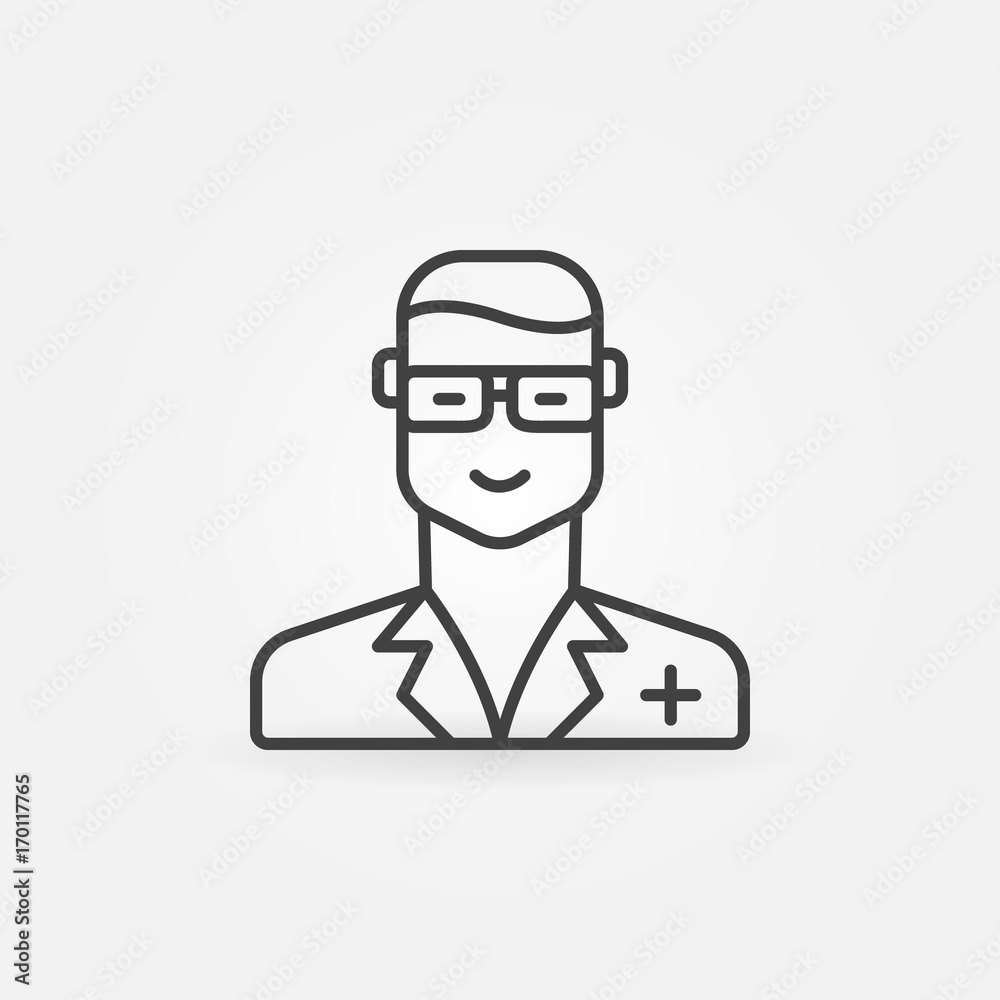 Veterinarian man line icon