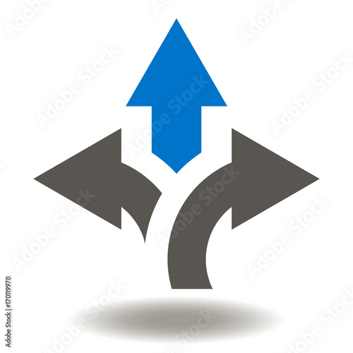 Arrows Icon Vector. Direction Illustration. Three arrow business logo.
