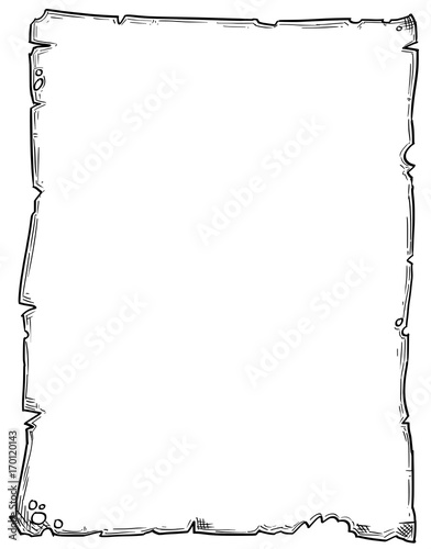 Cartoon Drawing of Empty Background Scroll