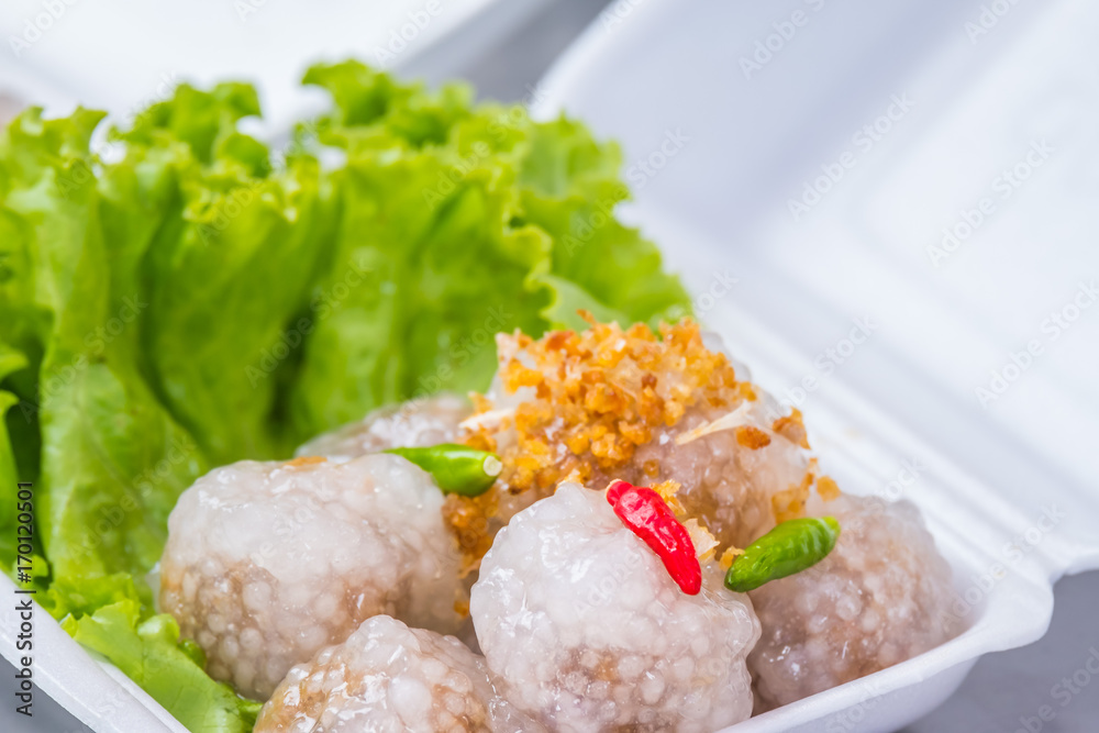 Steamed Tapioca Balls with Pork Recipe (Sakoo Sai Moo) Steamed Tapioca Balls with Pork Recipe (Sakoo Sai Moo)