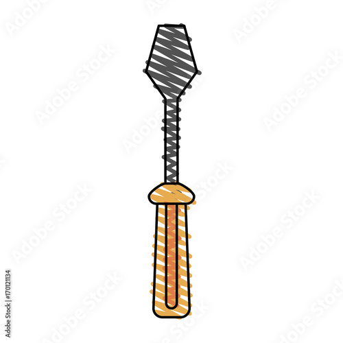 Screwdriver icon tool instrument and repair theme Isolated design Vector illustration