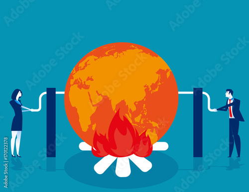 Global warming. Concept business vector illustration.