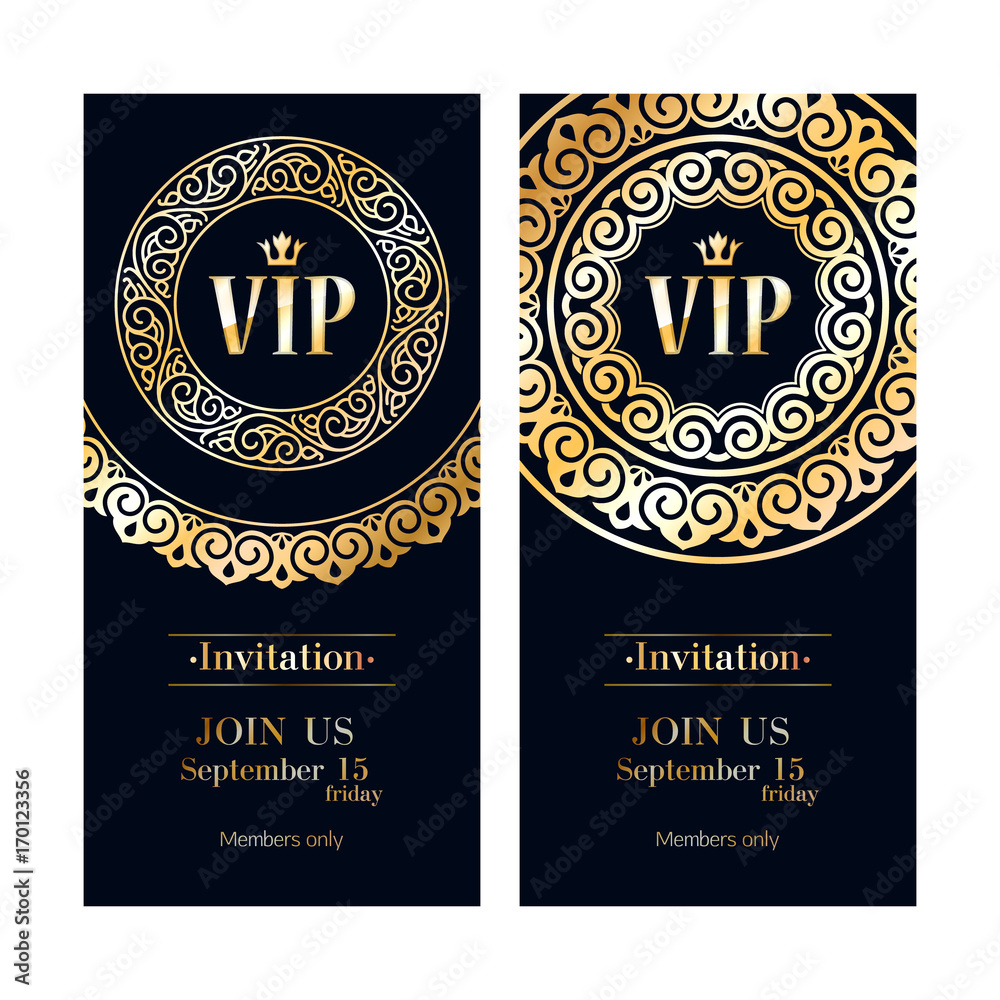 VIP invitation card premium design template. VIP invitation card premium design template.