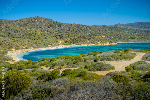 Malfatano beach in south sardinia
