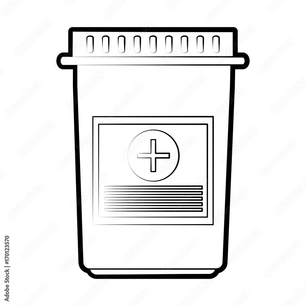Medicine jar icon medical health care and hospital theme Isolated design Vector illustration Medicine jar icon medical health care and hospital theme Isolated design Vector illustration