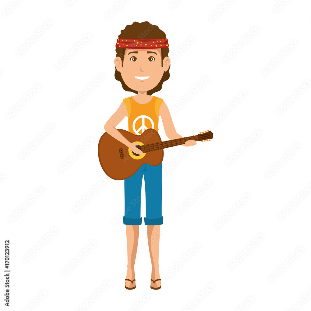 Hippie man cartoon icon vector illustration graphic design Hippie man cartoon icon vector illustration graphic design