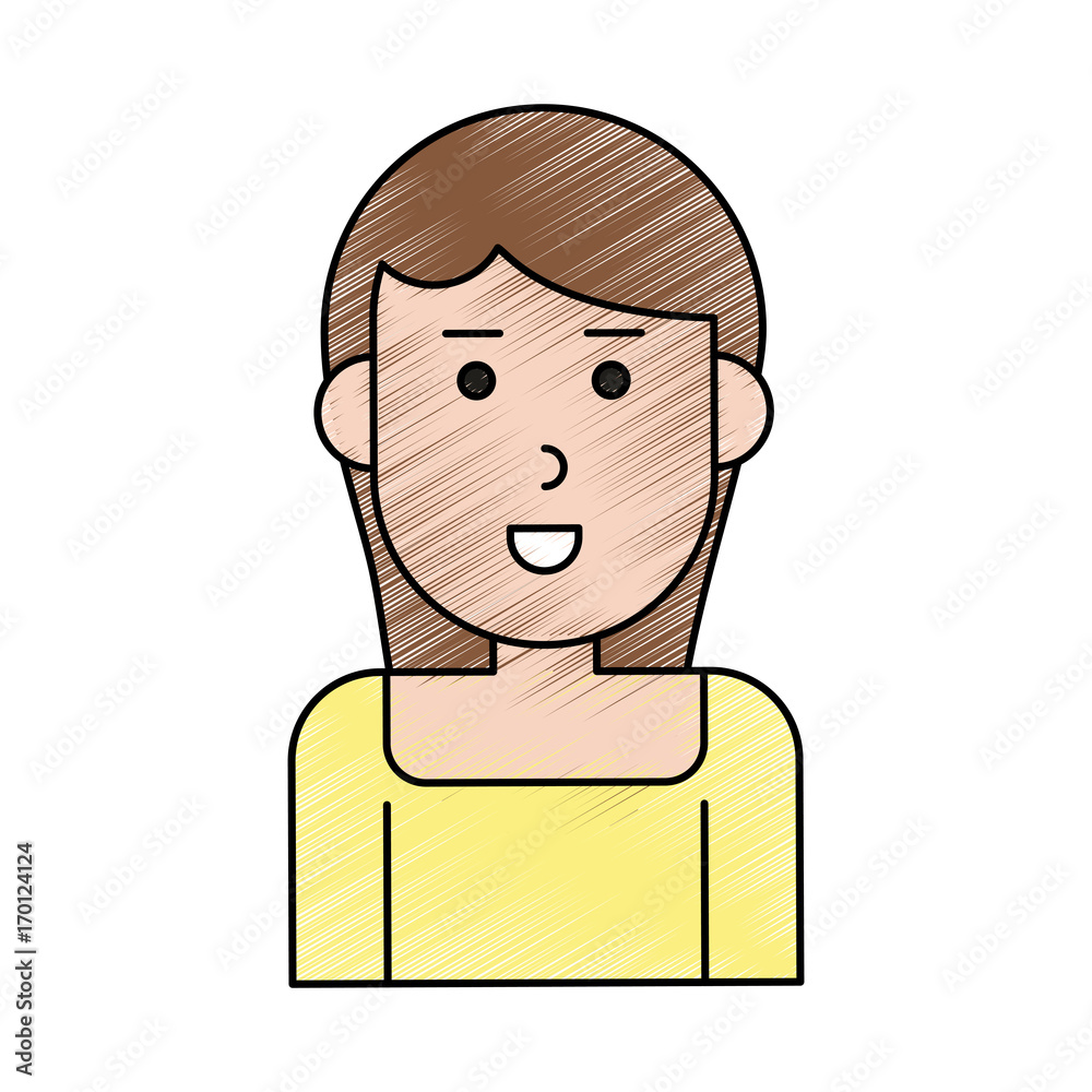Woman cartoon icon Girl female avatar person people and human theme Isolated design Vector illustration