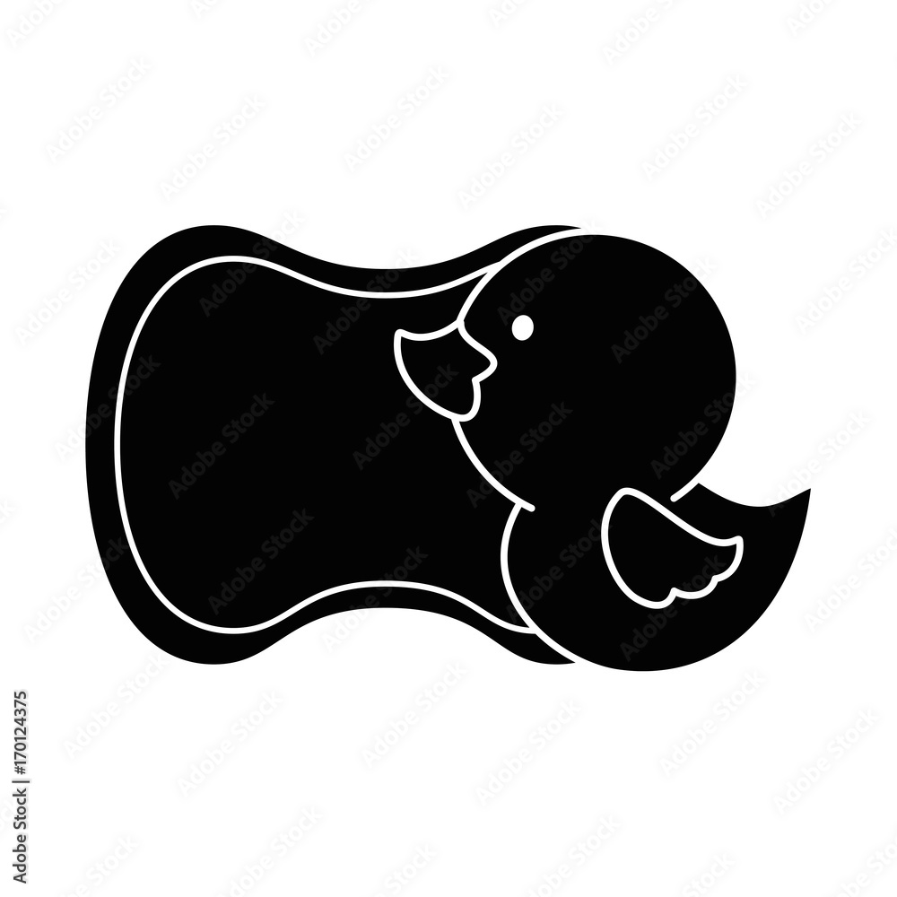 baby shower card with cute duck icon over white background vector illustration