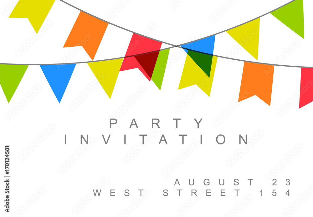 Happy birthday party minimalist card ivitation