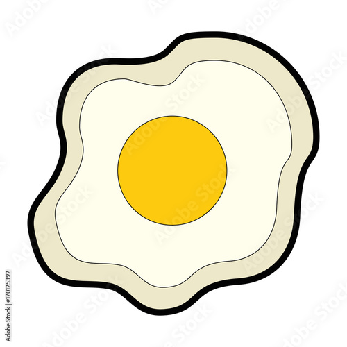 fried egg icon over white background vector illustration