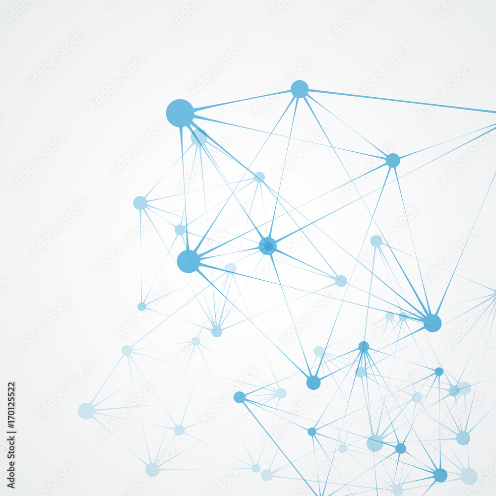 Abstract polygonal network shapes with connecting dots and lines. Science and technology background Abstract polygonal network shapes with connecting dots and lines. Science and technology background