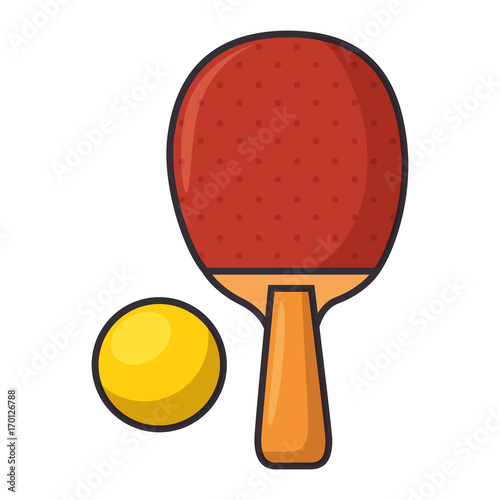 ping pong racket and ball sport icon vector illustration design
