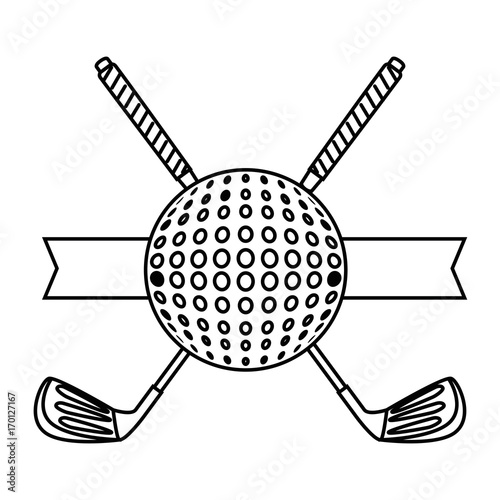 golf clubs and ball vector illustration design