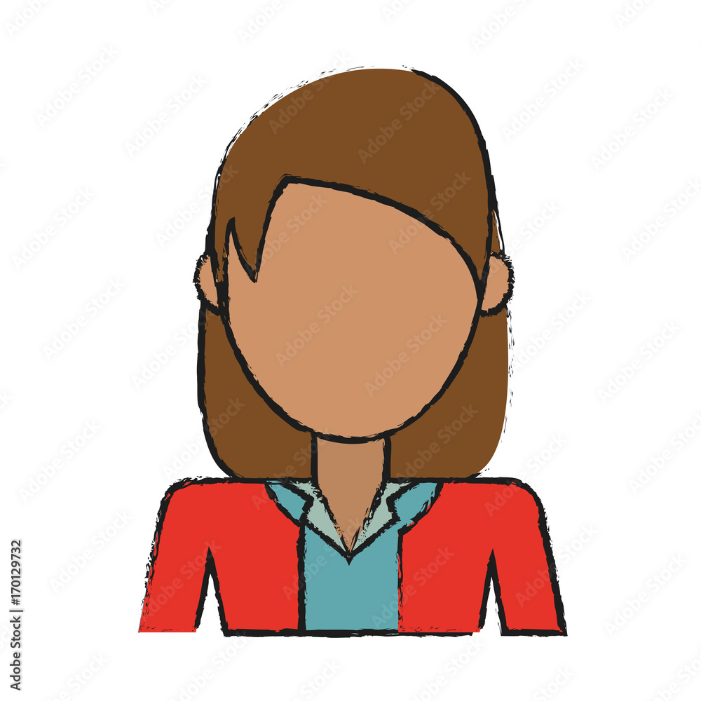 Obraz premium Woman icon Girl female avatar person people and human theme Isolated design Vector illustration