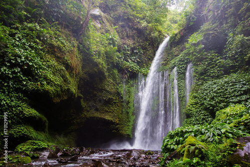 Beautuful waterfall near Rinjani, Senaru, Lombok, Indonesia