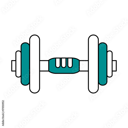 Metal weight icon of fitness gym and exercise theme Isolated design Vector illustration