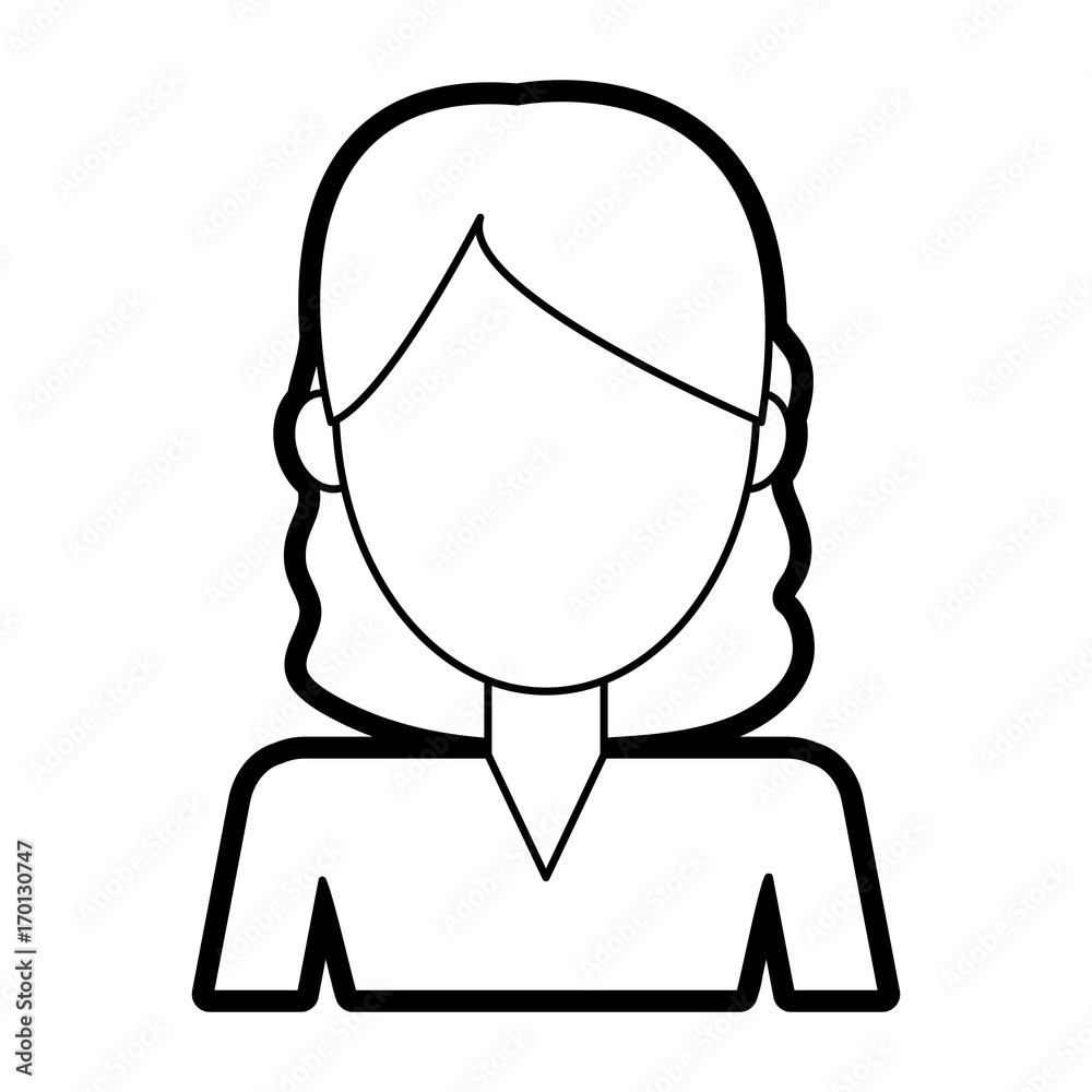 Woman icon Girl female avatar person people and human theme Isolated design Vector illustration