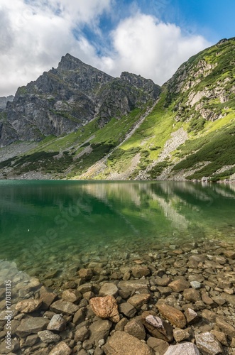 Fototapeta Naklejka Na Ścianę i Meble -  Tatra mountains landscape, panorama of Czarny Staw Gasienicowy, Poland (Black Pond)